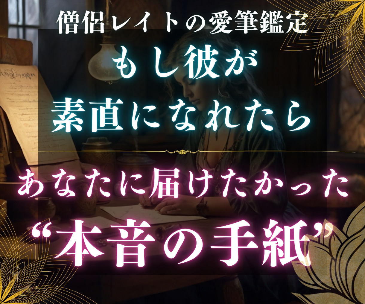 1番知りたい◇彼の気持ちが綴られた手紙を届けます 唯一無二◇独自霊視で彼の性格・思考・感情を掌握しリアルな手紙 イメージ1