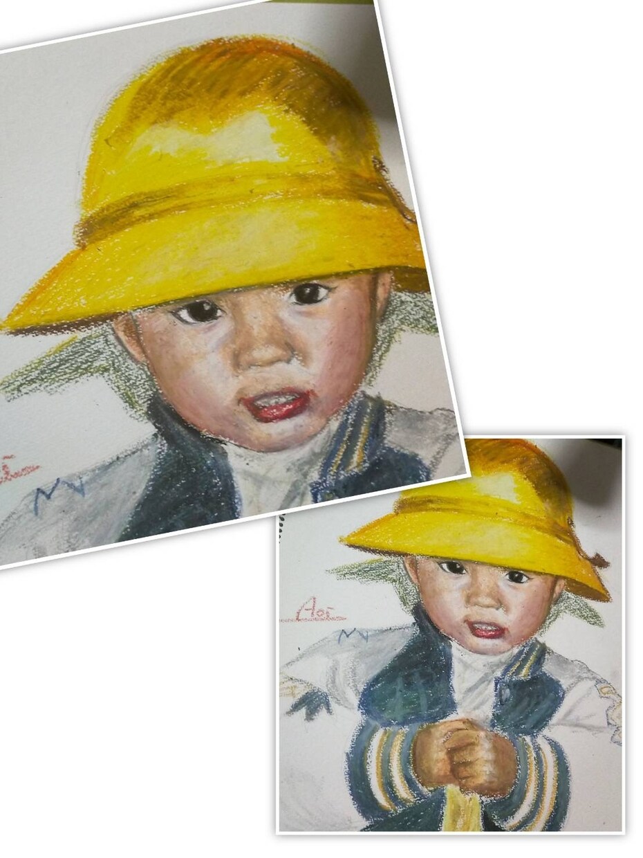 プレゼントに！写真から温かい似顔絵を描きます オイルパステルで油絵風スケッチ画。データ納品。原画郵送可。 イメージ8