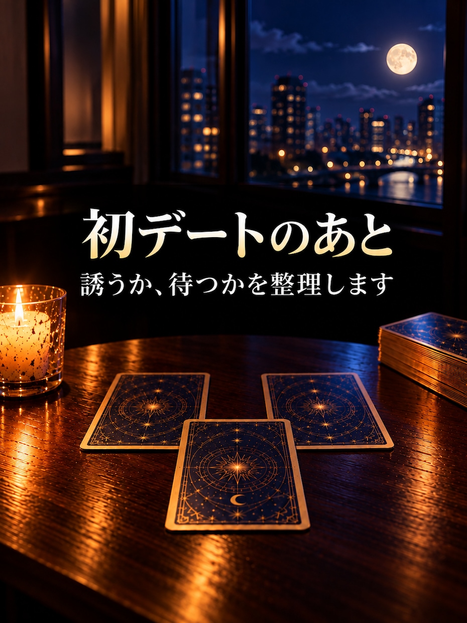当日｜初デート後の彼を誘うか待つか3枚で占います 初デートのあと、次の約束がまだ。誘うか、待つか。 イメージ1
