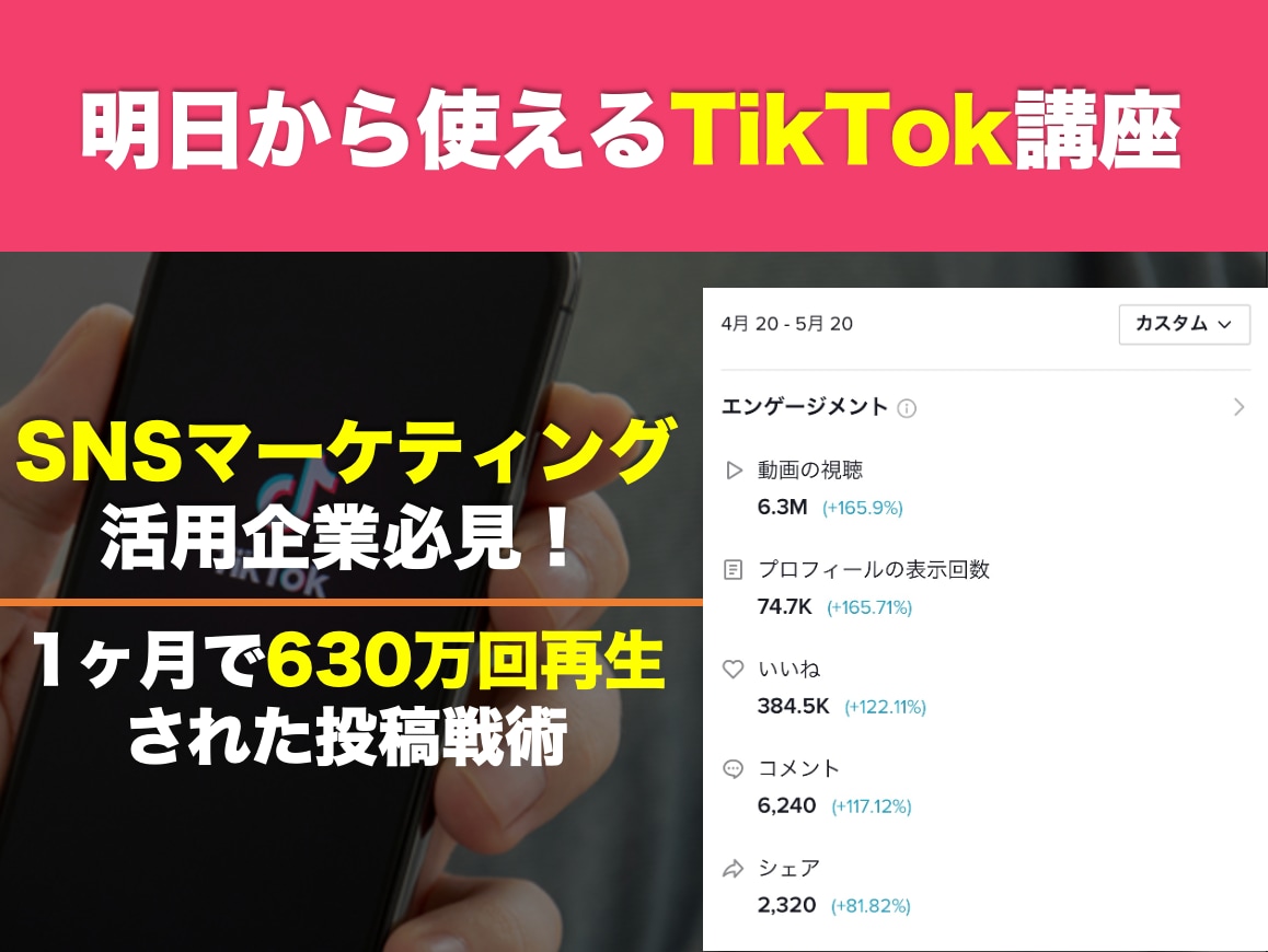 １ヶ月で630万回再生された投稿戦術教えます 現役TikTokerの投稿戦術大公開！ イメージ1