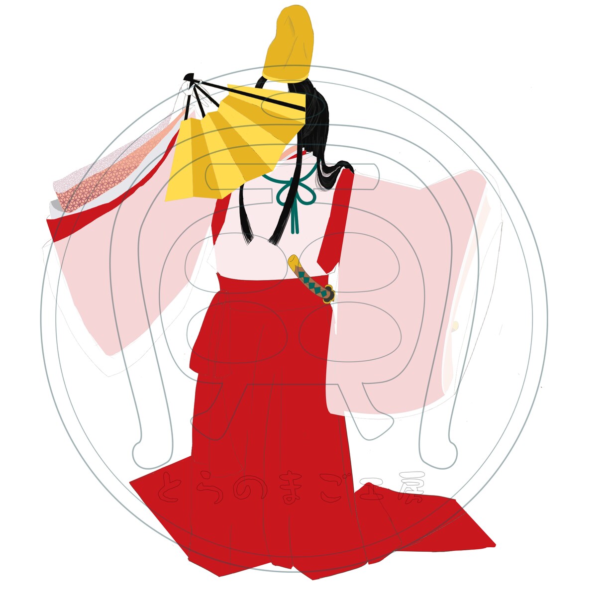 リテイク無制限！手描き風デジタル和風画制作します どこでもお使いいただける和風画を描きます。 イメージ4