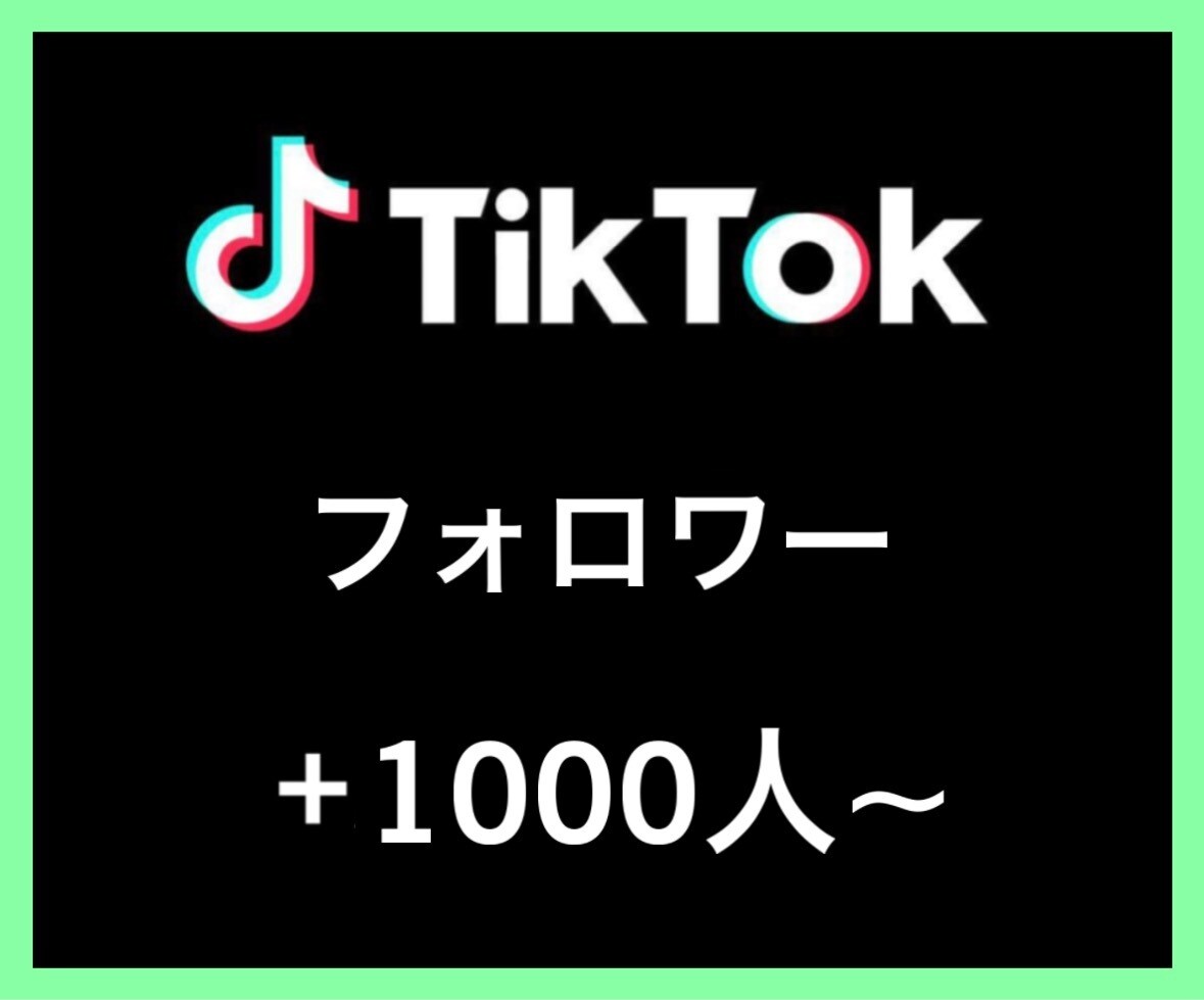 TikTokフォロワー1000人〜増やします あなたのSNSマーケティングをサポート致します イメージ1