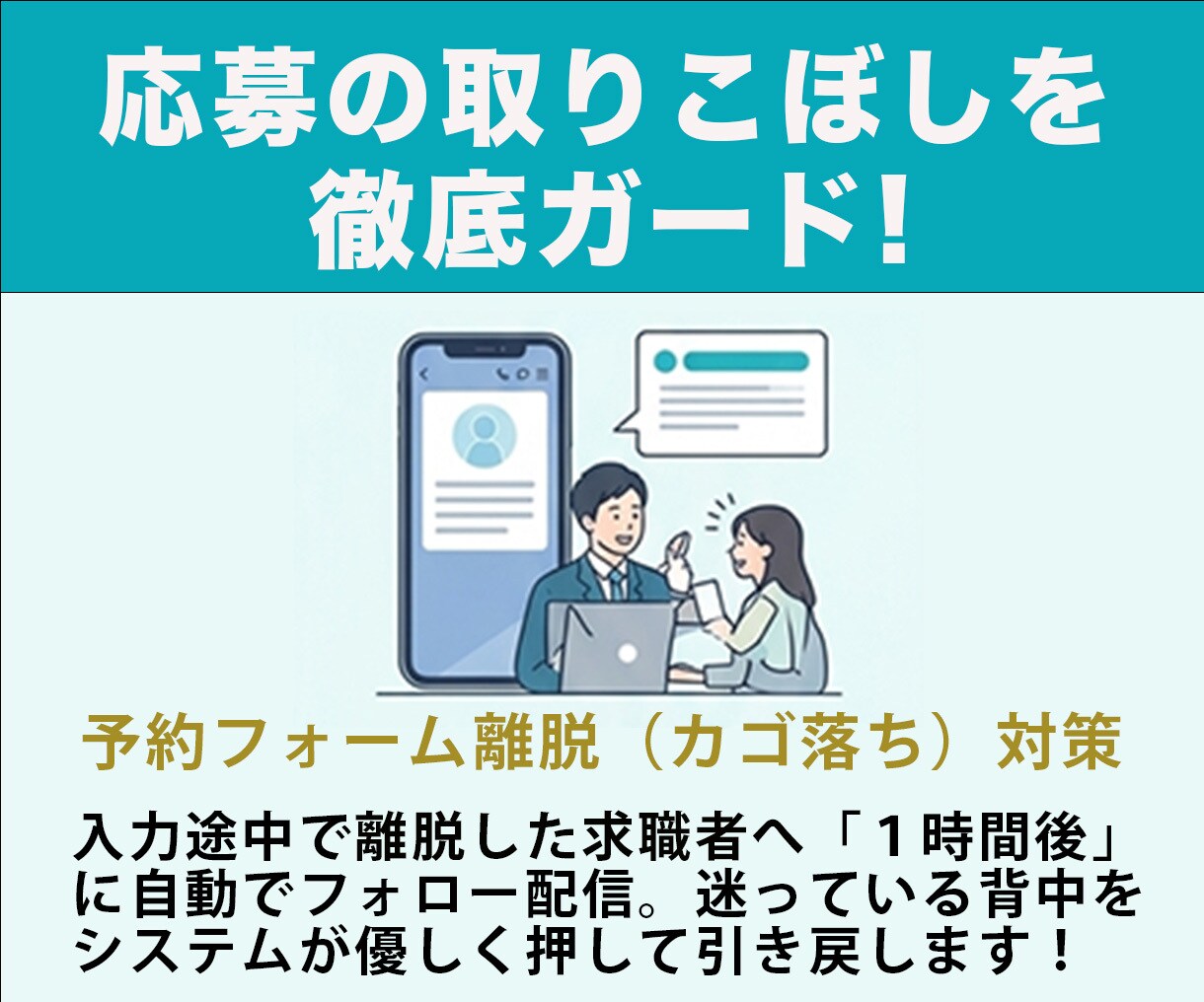 応募しない求職者をLINEで採用につなげます 【1社限定モニター】求人のカゴ落ち対策×採用自動化システム イメージ3