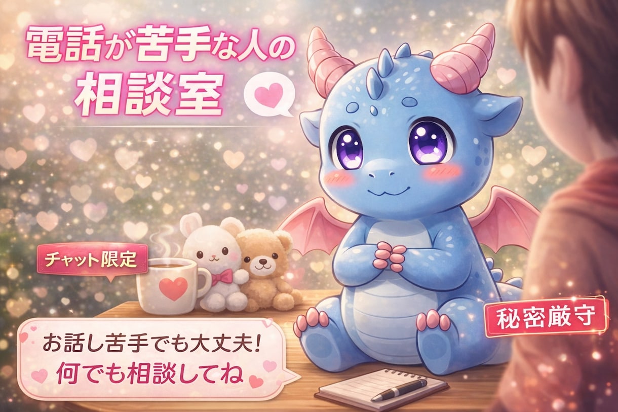 その気持ち、落ち着くまでお聞き致します 電話が苦手な方の為のチャットメニュー。龍tenにお話してね。 イメージ2