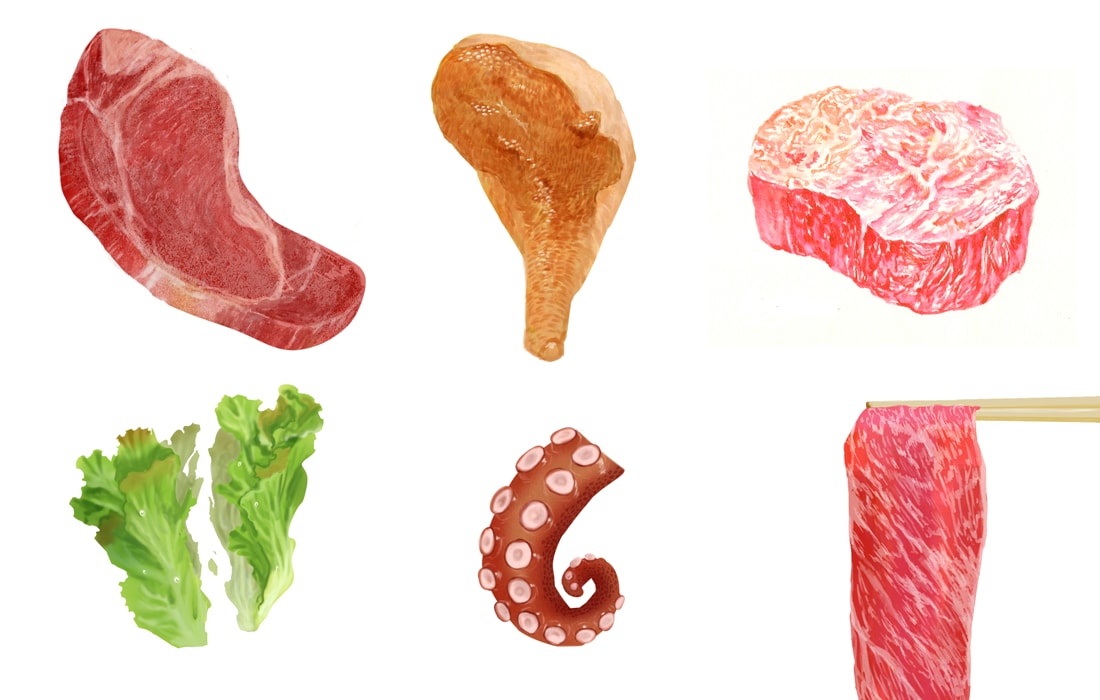 おいしそうな食べ物のイラストお描きします 【商用可】レシピ・メニューの挿絵やご自分のイラストの一部にも イメージ2