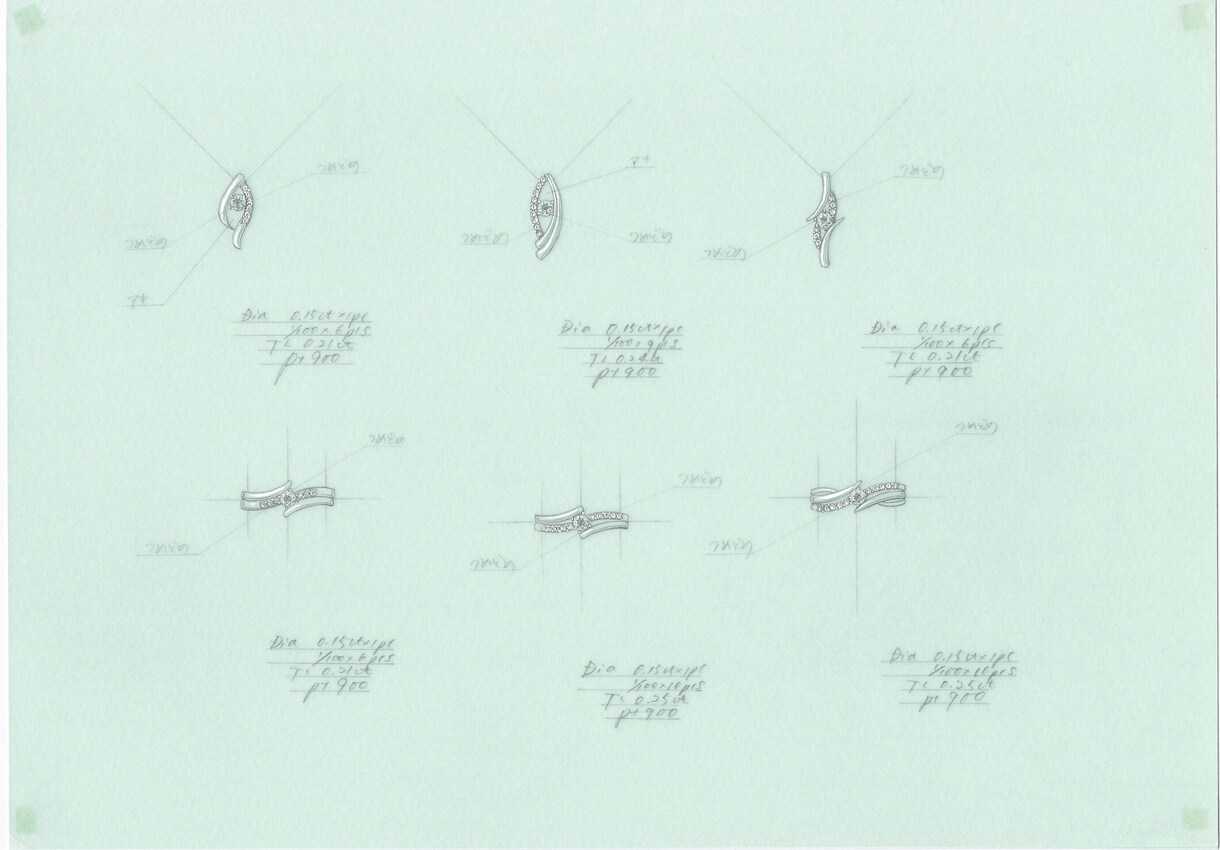 ジュエリーデザイン画描きます ☆加工出し用の製図（二面図）×1型（手描き） イメージ2