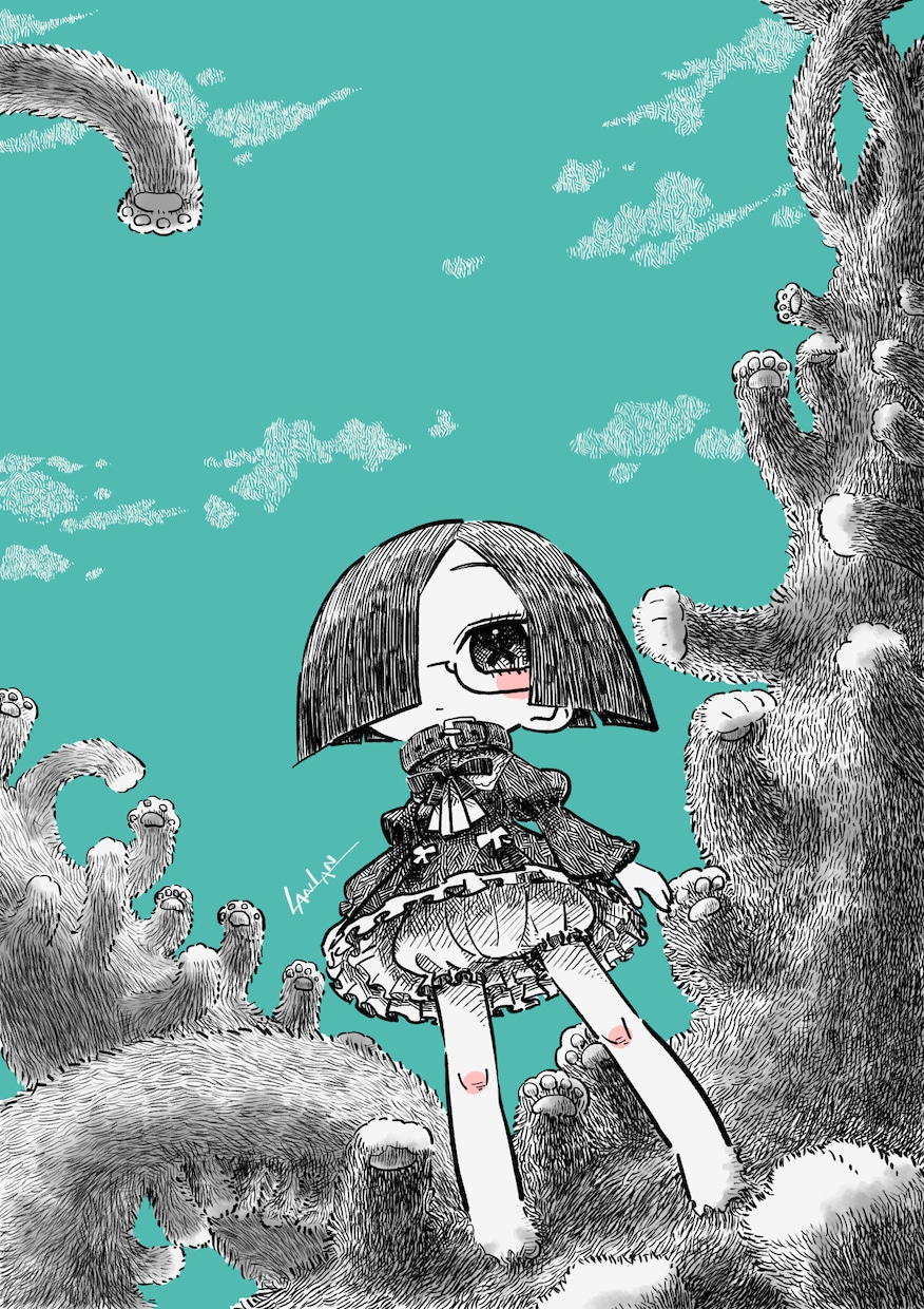 描き込まれた線画の可愛いイラスト制作します アナログ感のある線画でキュートやポップ、雰囲気のある絵も！ イメージ8