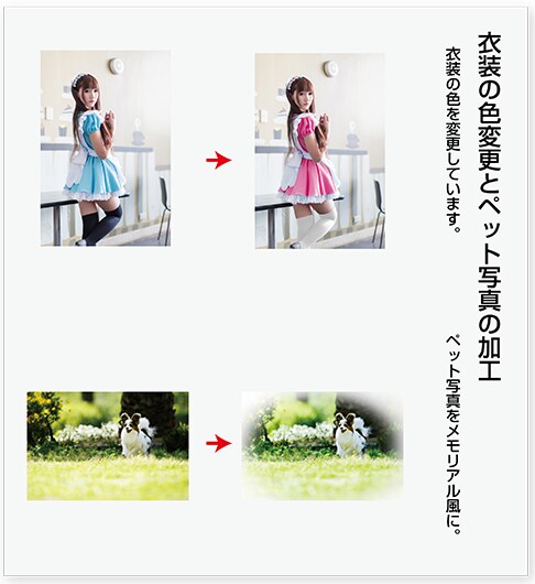 写真や画像の加工・修正をいたします Webで行ってきた画像加工の経験が活かせることと思います。 イメージ3