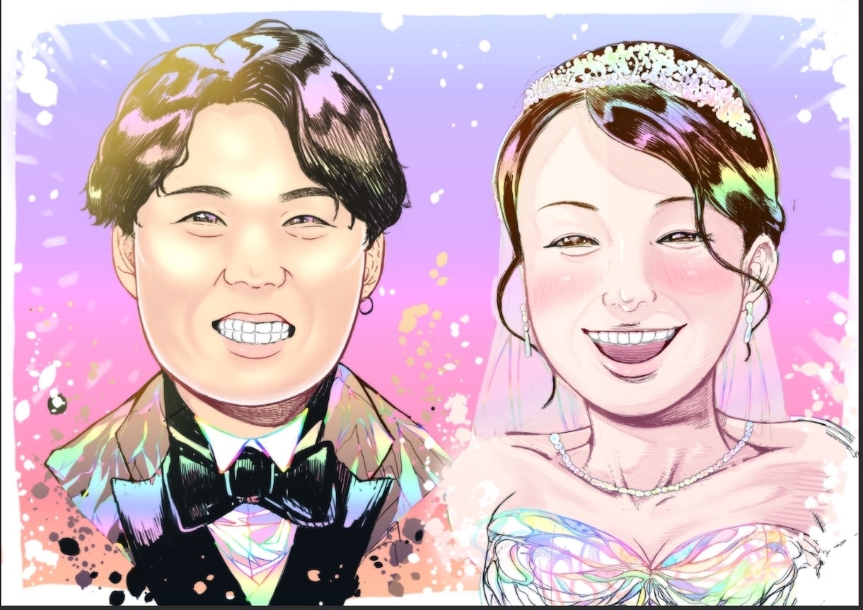 極彩色でビビッドな「生きている似顔絵」を描きます パッと目を引く！ビビッドでポップな唯一無二の似顔絵です。 イメージ7