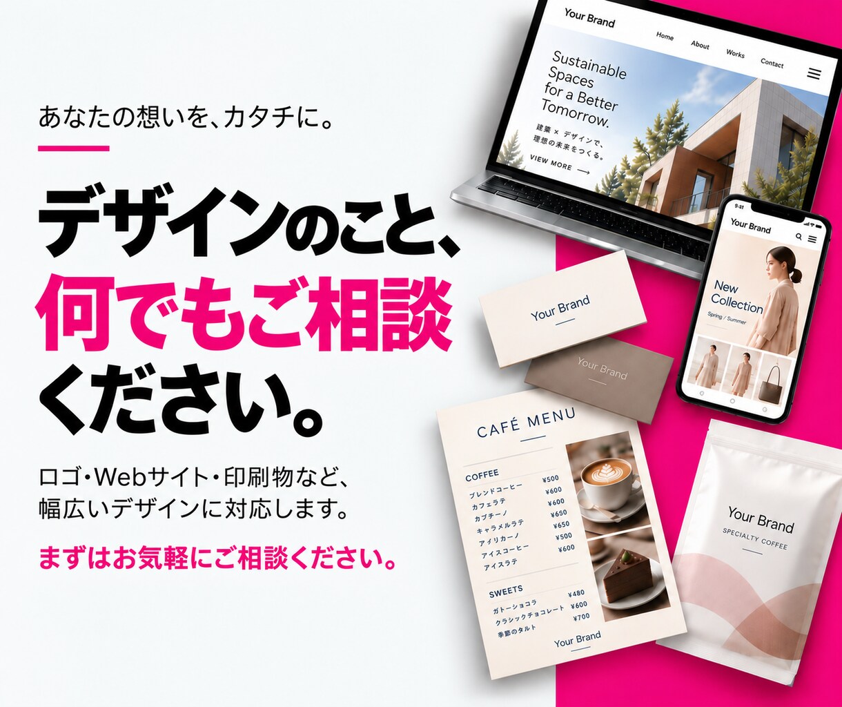 デザイン色々承ります 小さな制作からブランドづくりまでお任せください。 イメージ1