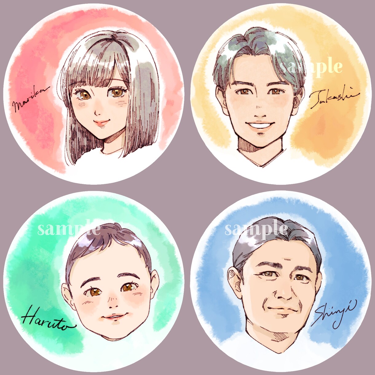ほんのり似ている似顔絵アイコン描きます 絵柄は2種類。お好きな方を選べます！ イメージ7