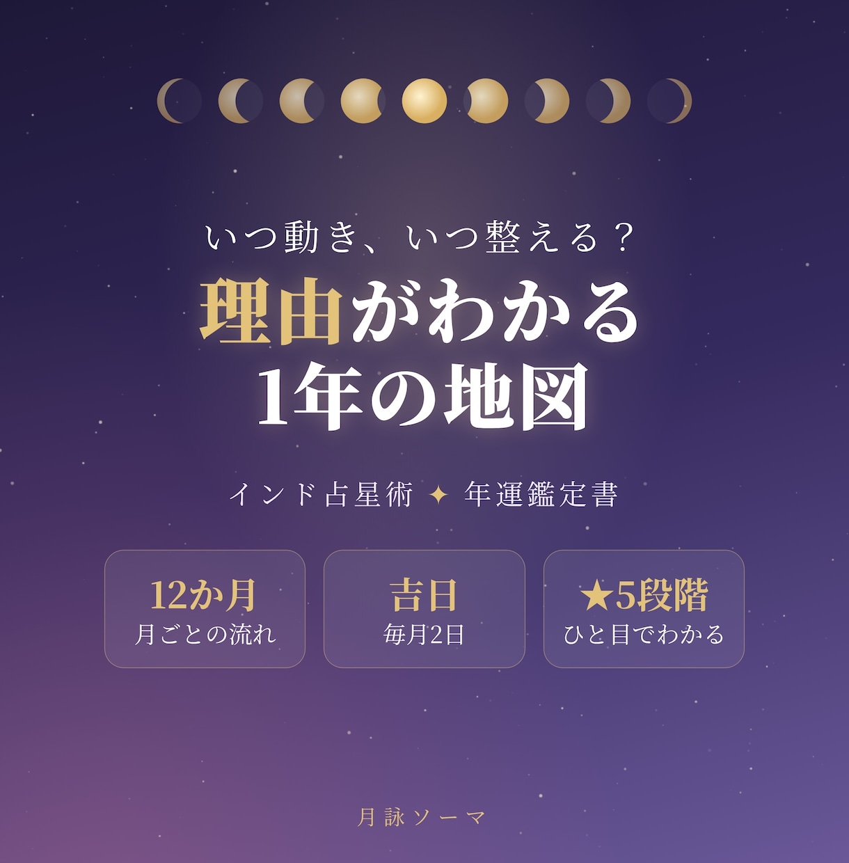 インド占星術で12か月の運気の流れと吉日を鑑定ます いつ動き、いつ整える？理由がわかる1年の地図 イメージ1