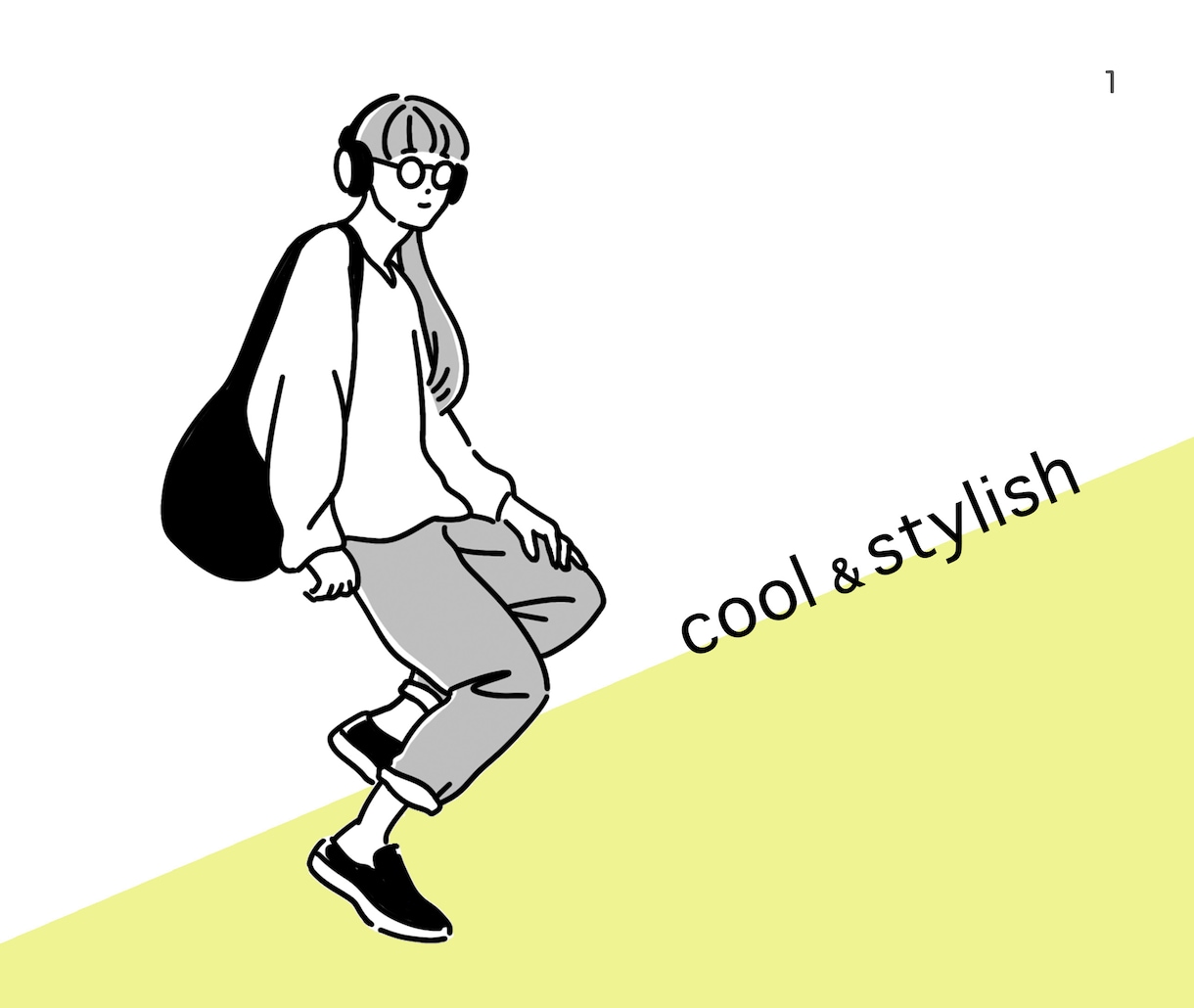 モノクロ&カラーでスタイリッシュに！描きます シンプルでおしゃれなイラストに！ イメージ1