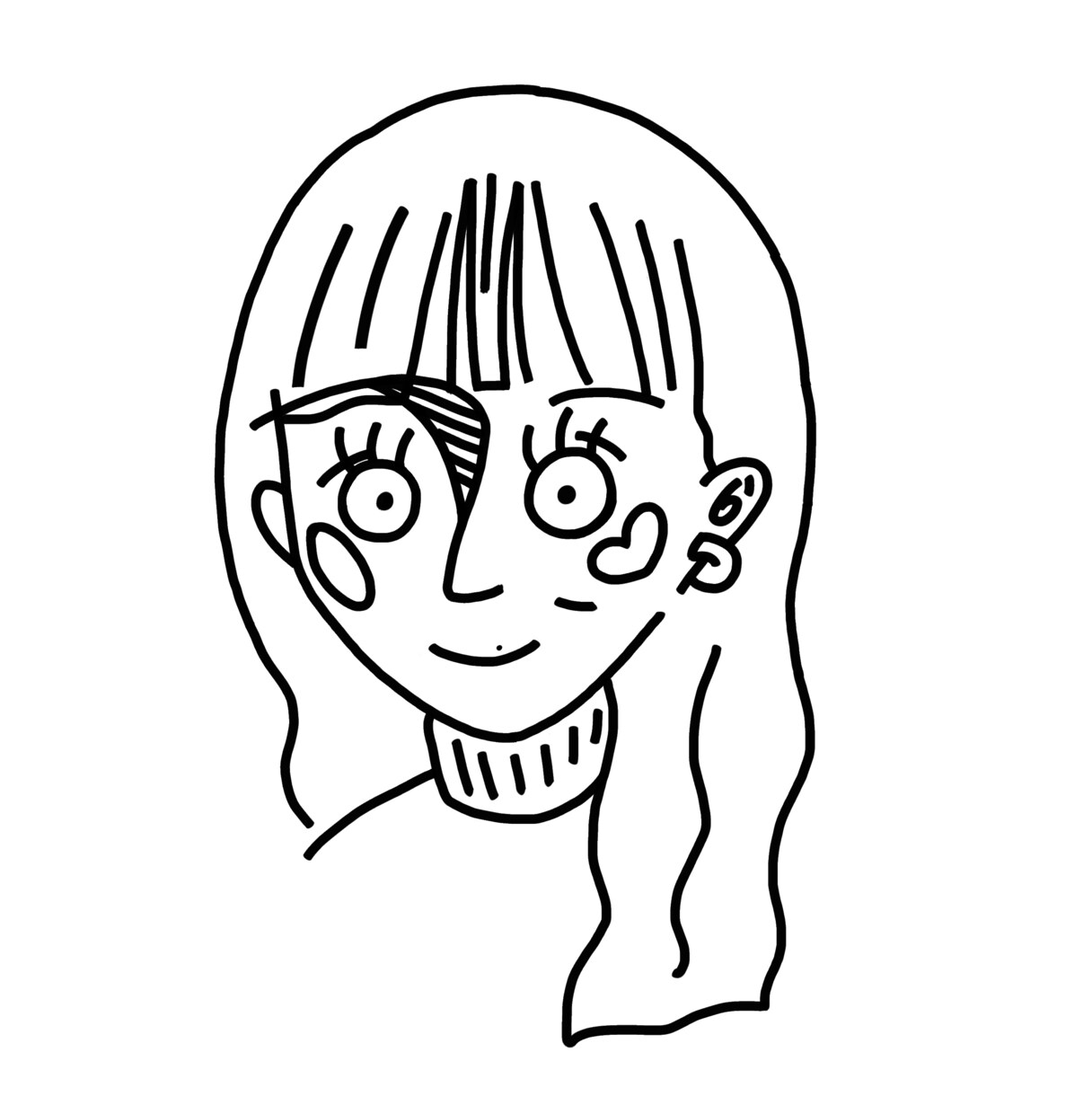 アイコンに使える個性的なタッチな似顔絵を描きます 唯一無二でオシャレなモノクロ似顔絵アイコン イメージ3