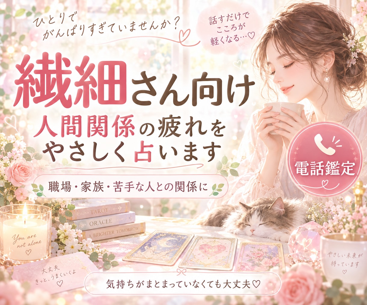 HSP繊細さんへ♡人間関係やお相手の本音を占います 職場・家族・苦手な人…疲れた心に寄り添います♡ イメージ1