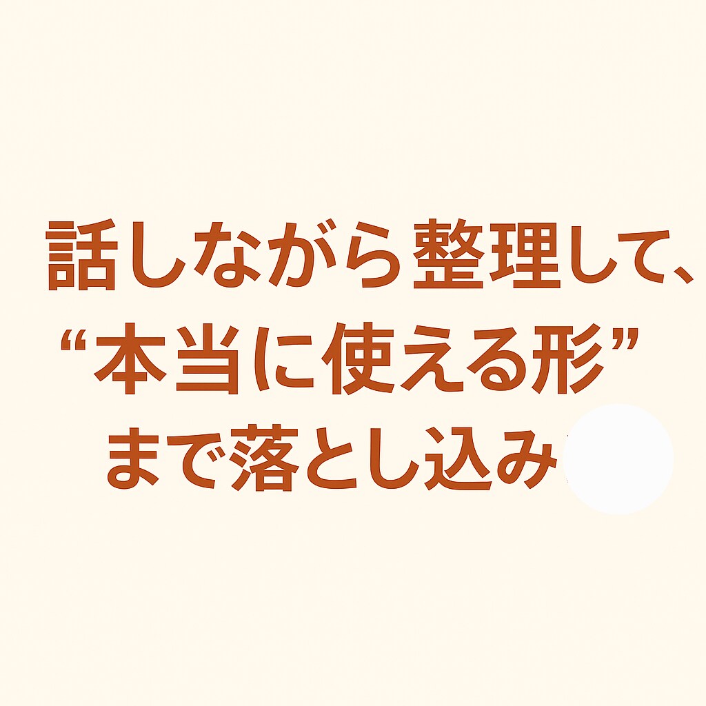 ChatGPT壁打ち 言語化・整え・実行します 「考えがまとまらない」を一緒に整理します イメージ1