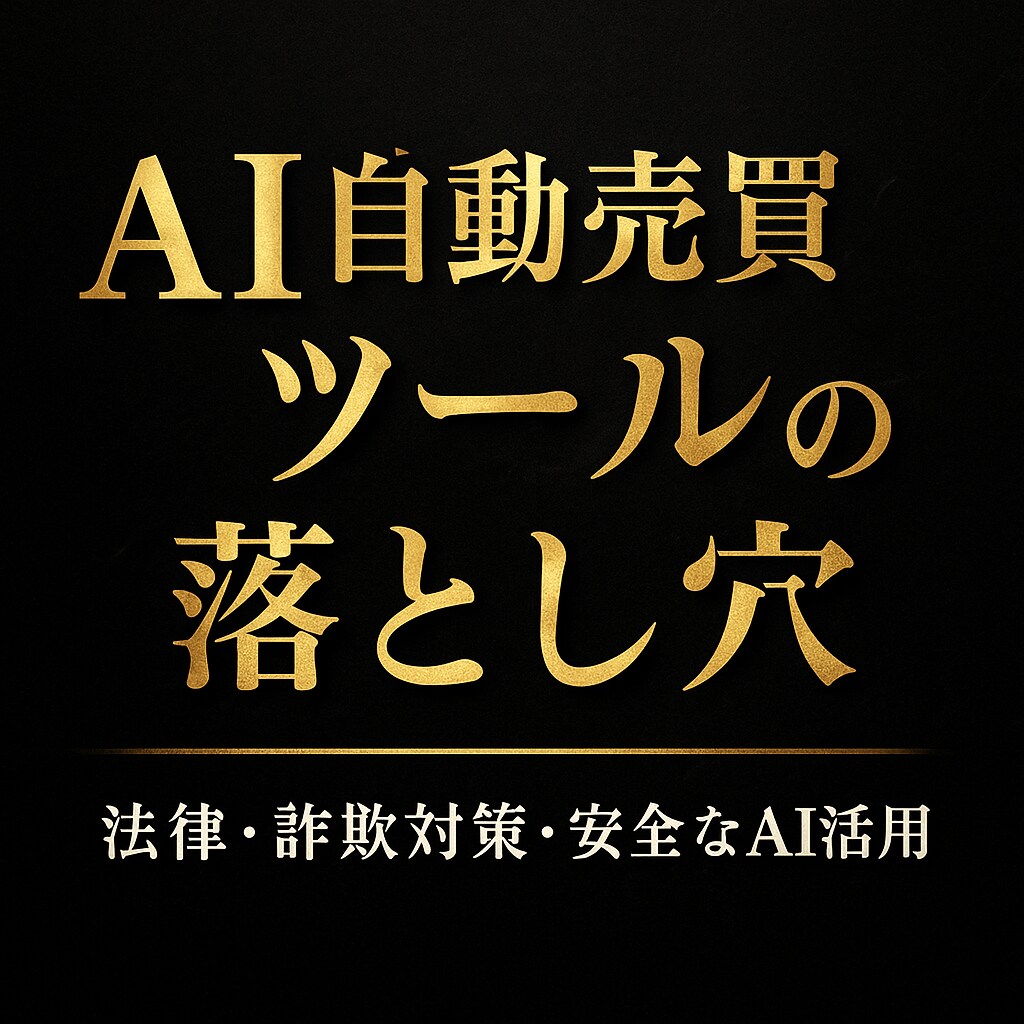 AI自動売買の危険と安全知識を提供します 危険サインと合法ラインをやさしく解説 イメージ1