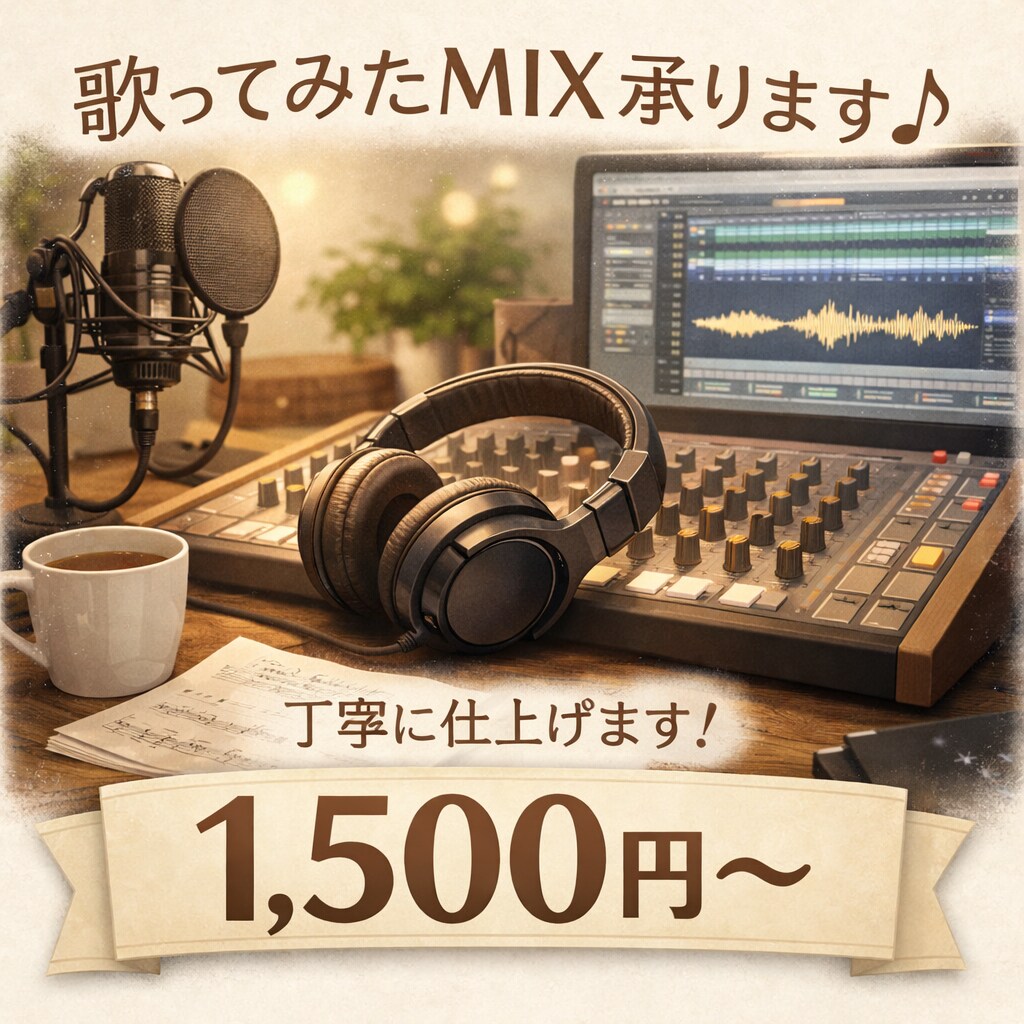 歌ってみたMIX承ります 初めての投稿、ぜひ任せてください！低価格・高クオリティ イメージ1