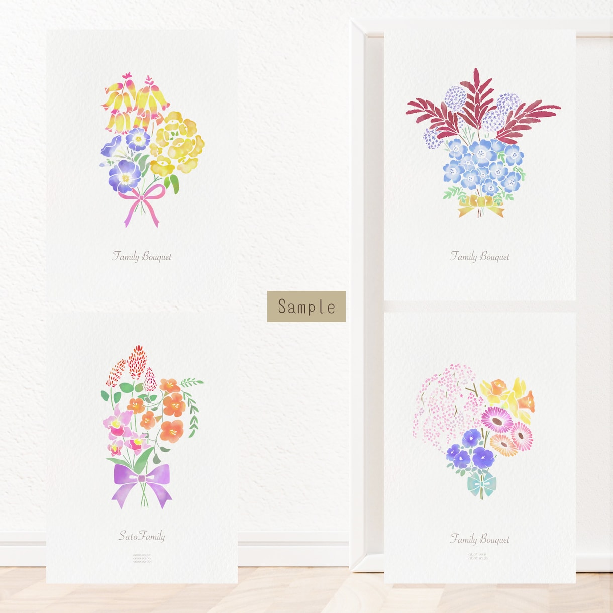 誕生花で鮮やかなブーケのイラストを作成します 部屋を彩る鮮やかなイラストです。記念日にもオススメ イメージ4