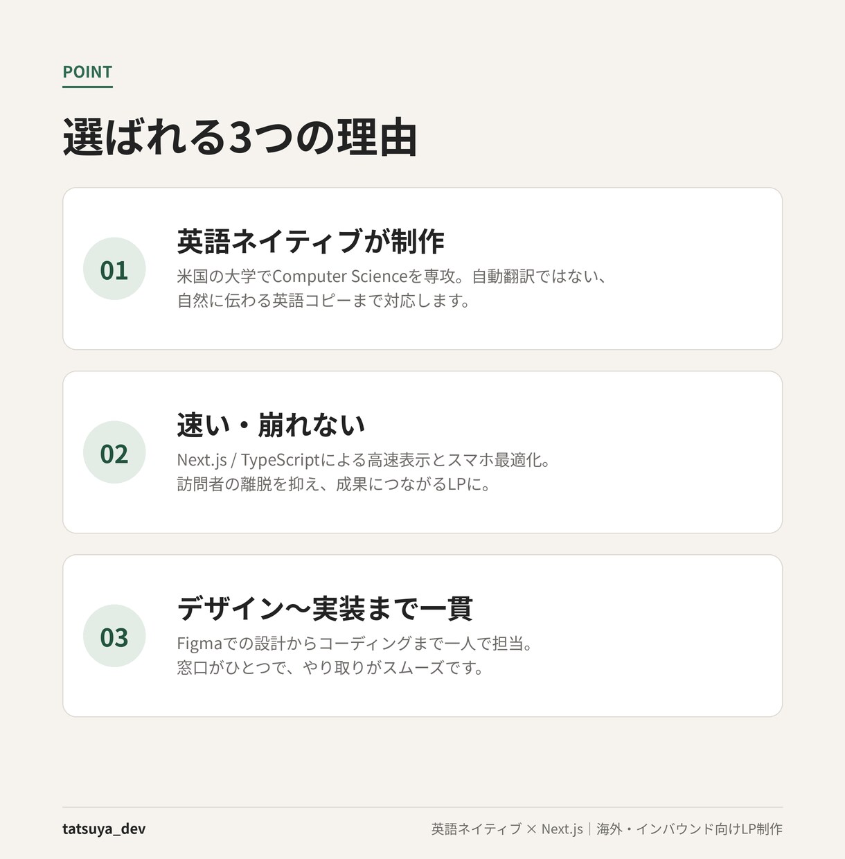 英語ネイティブが海外向けの英語LPを制作します ネイティブ×Next.jsで自然に伝わる英語LPを イメージ2