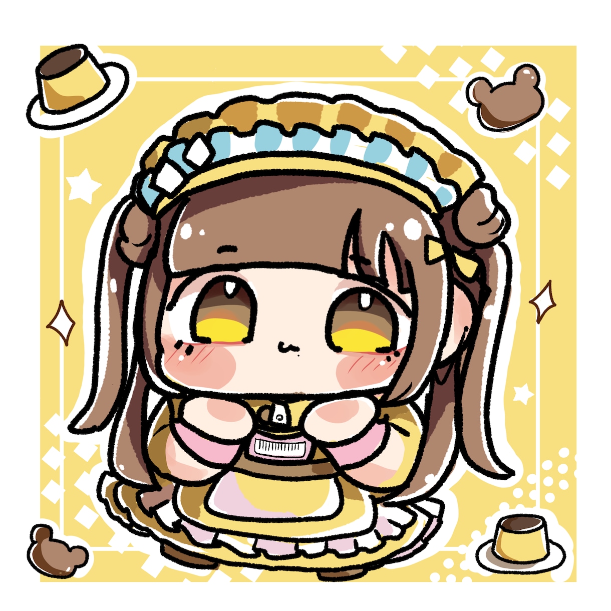 可愛らしいちびキャラ／SDキャラ／アイコン描きます 表情差分・背景有り無し・透過素材の差分含め イメージ2