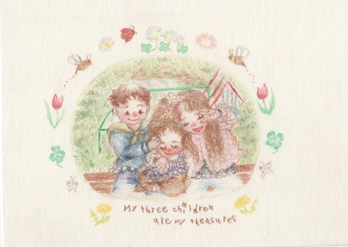 絵本風＊カントリーな似顔絵を描きます お子様・家族の幸せをリビングにぬくもりたっぶり♡ イメージ1