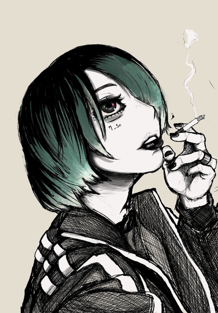 現役''専門学生''がかっこいいアイコンを作ります ペン画のようなシックでかっこいい絵のアイコンを描いています イメージ8