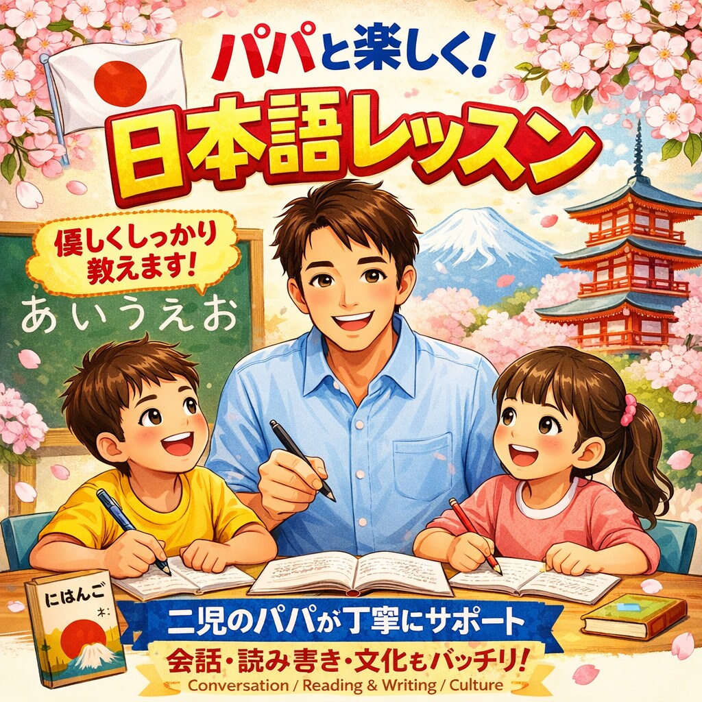 海外経験×現役パパが教えるやさしい日本語講座ます 子育てリアルな視点で、外国人の方にぴったりの楽しい日本語！ イメージ1