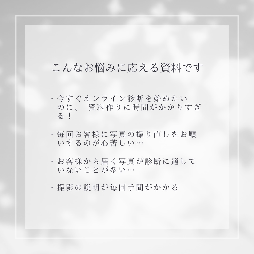 顔タイプ診断®︎ 写真の撮り方説明資料を販売します 詳しい撮影方法や注意点等をまとめた資料☆* イメージ2
