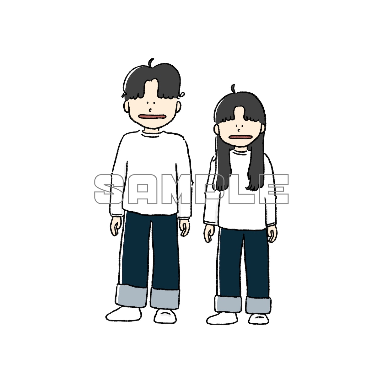 ほのぼのカップルイラスト描きます おふたりらしくて、かつ、ぬくもりのあるタッチで表現します イメージ1