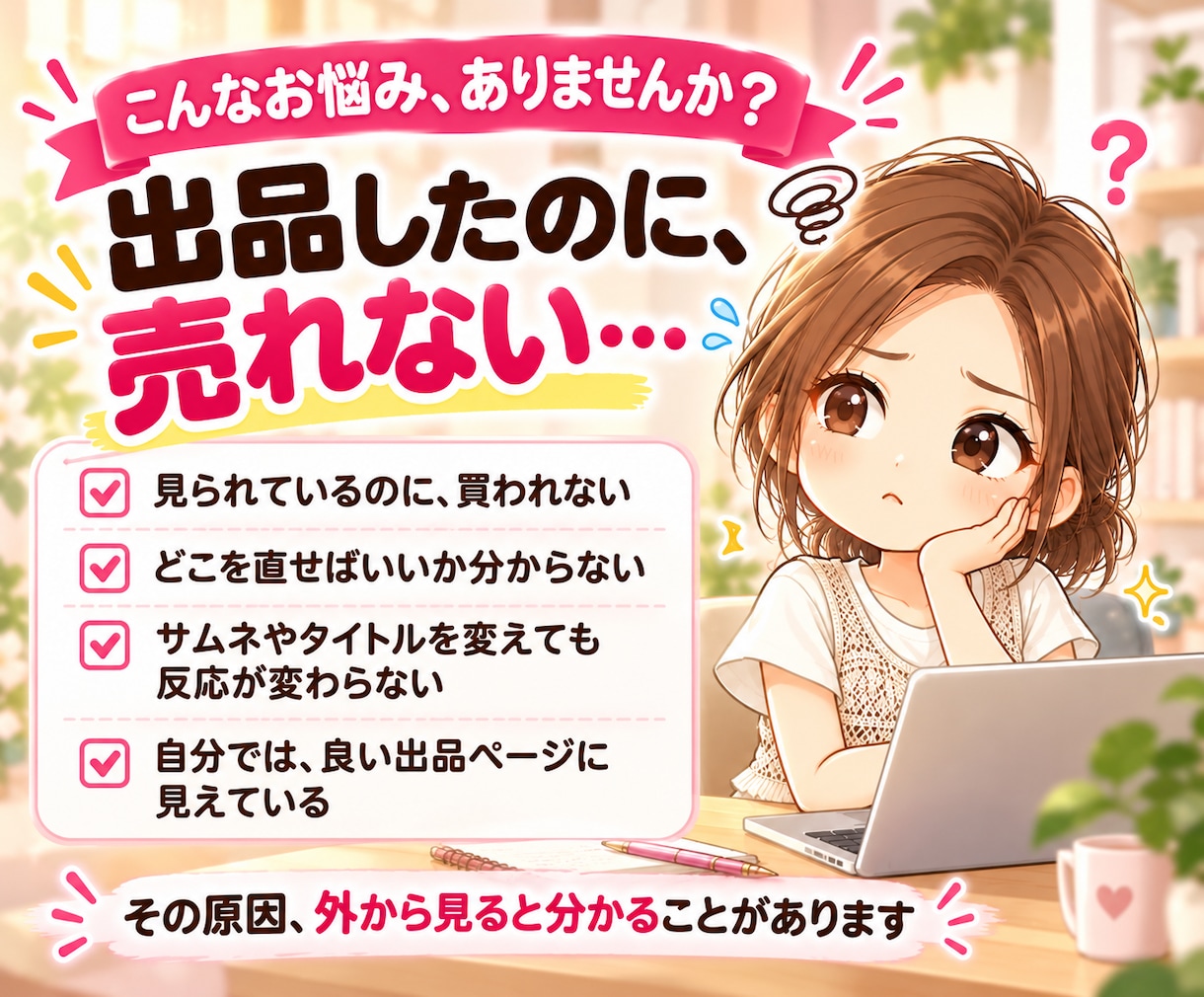 ココナラ出品ページ診断|売れない原因3つ診断します サムネ・タイトル・説明文を、まるごと診断　ココナラ添削 イメージ2