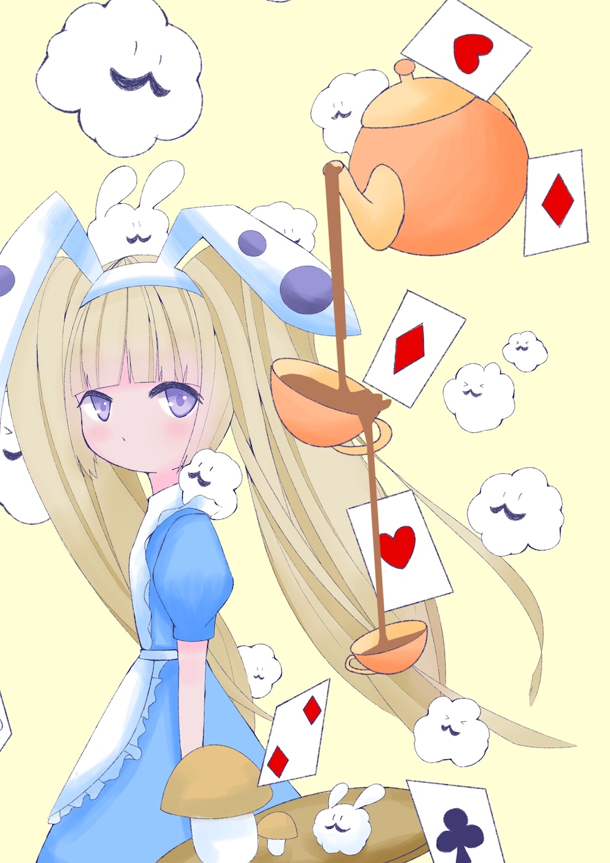 女性向けの可愛いアイコンを描いています この作品は不思議の国のアリスをイメージしました。 イメージ2