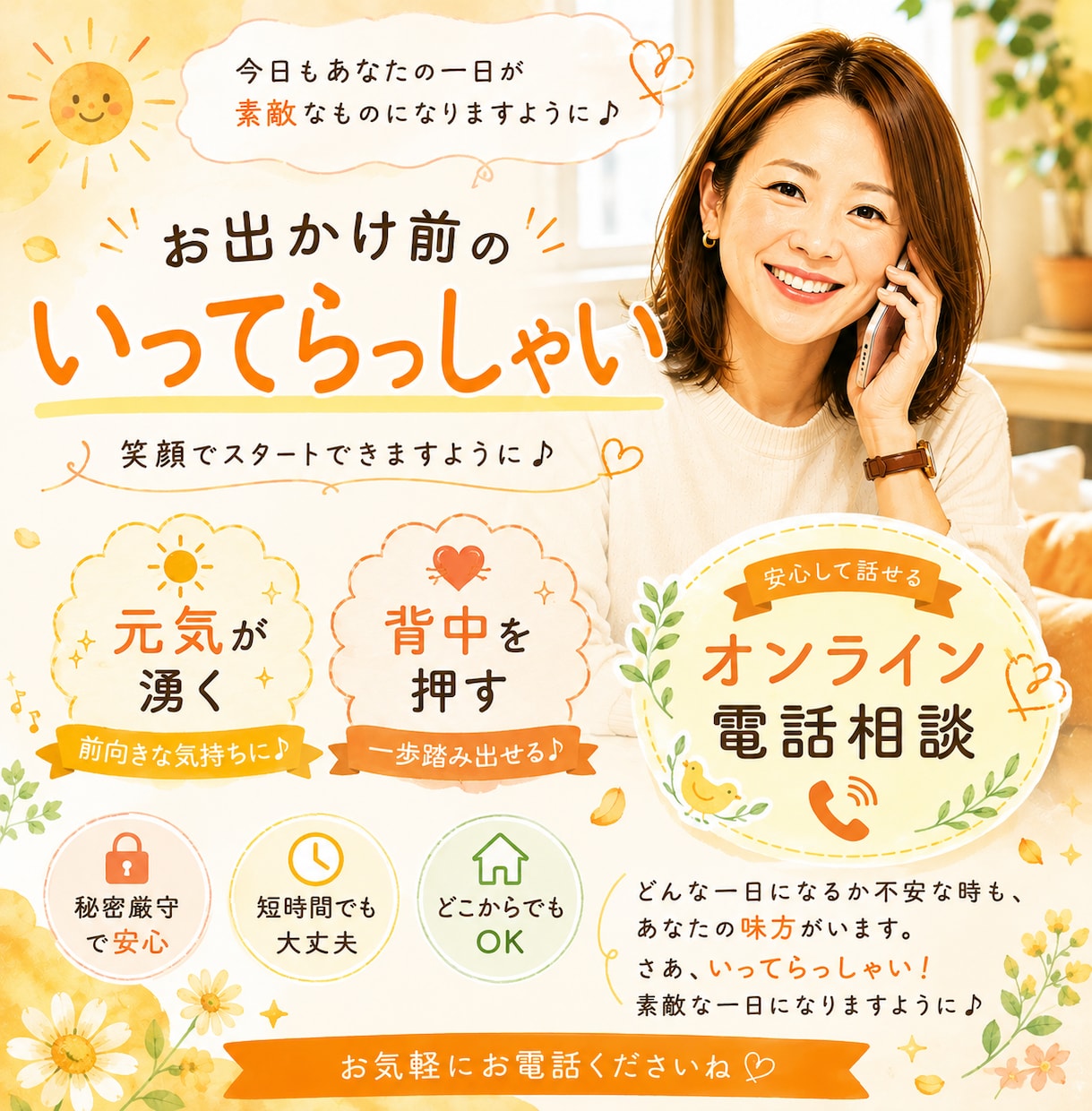 いってらっしゃい！背中を押します 笑顔でスタートできますように♪ イメージ1