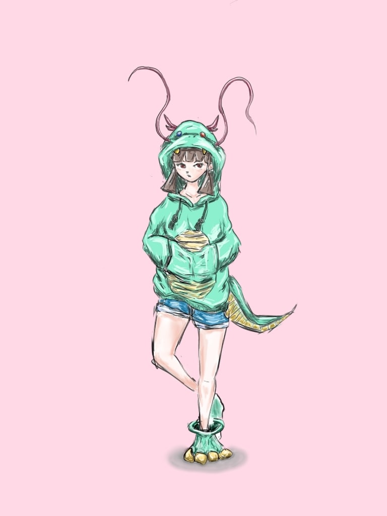 色々描きます 辰と女の子。今年の干支です。他のパターンも描きます。 イメージ1