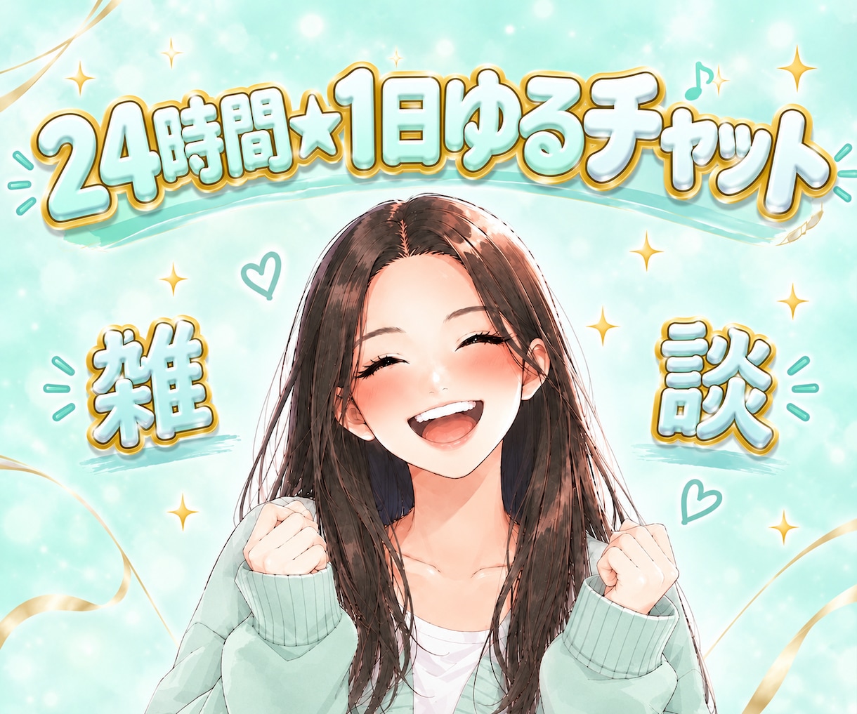 朝～夜までいつでも送信ＯＫ！1日ゆるチャットします 話し相手/雑談/送信無制限/1日/自分のペース/LINE風 イメージ1