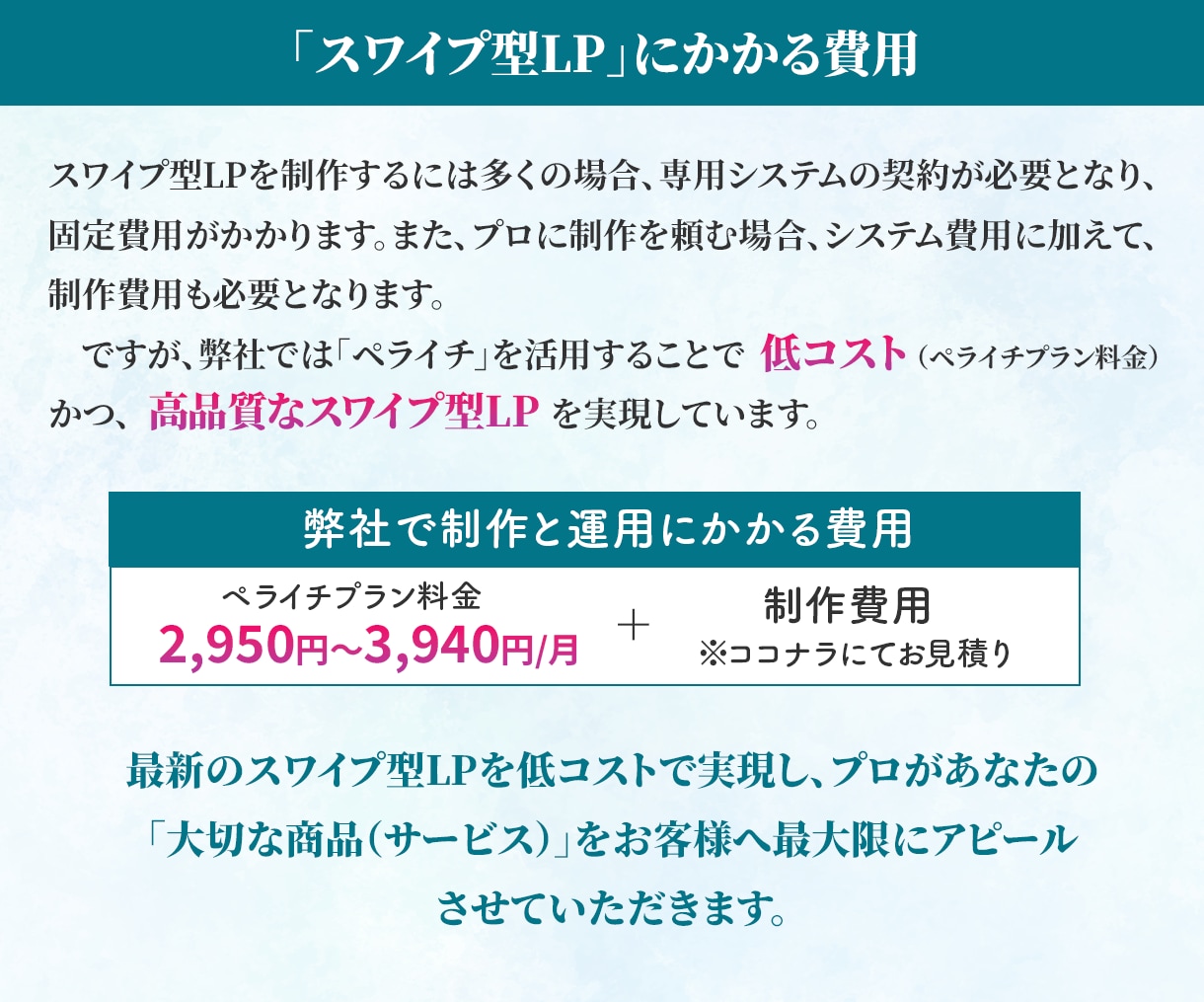 SNSと相性が良い！話題のスワイプLPを制作します CV設計でスムーズに読まれる、スワイプ型LPを丸投げで制作！ イメージ4