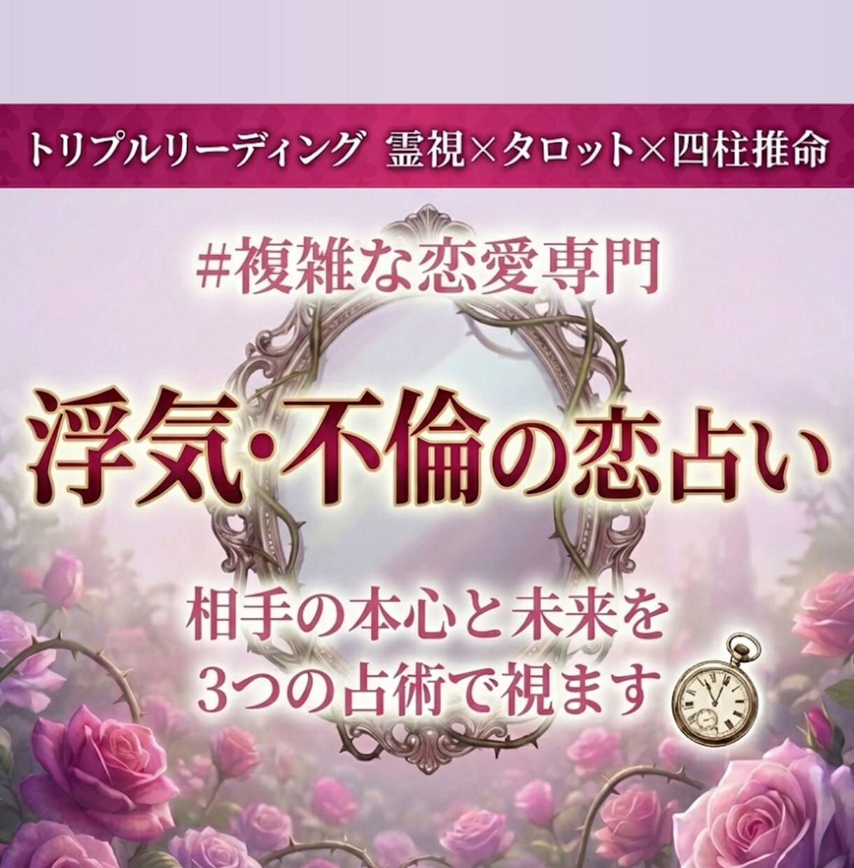 浮気・不倫の恋占い│相手の本心と未来を霊視します ✦500円✦あなただけの幸せを一緒に探します イメージ1