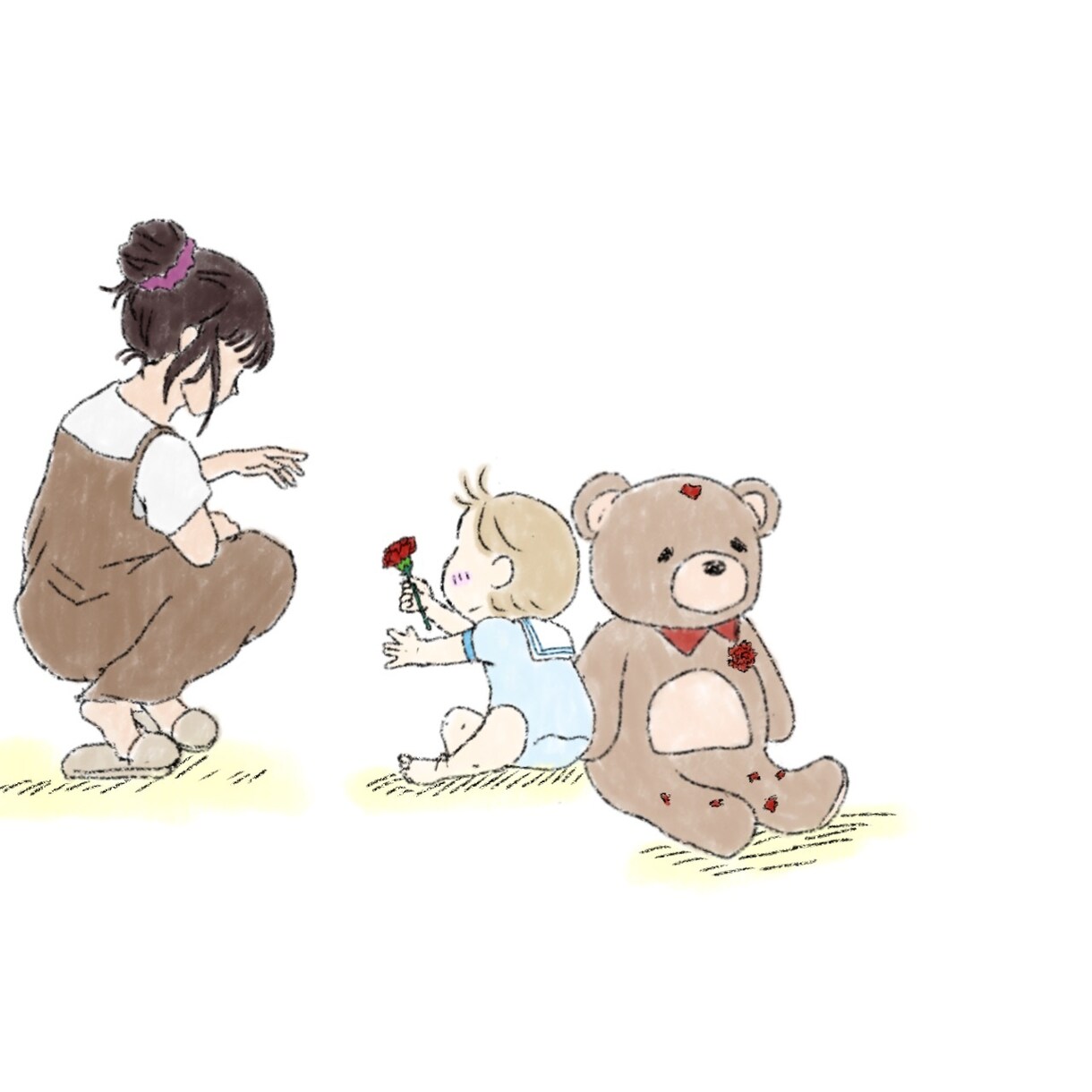 ベビー・ぬいぐるみのイラストをお描きします ふにっと柔らかめの絵柄に絵本のようなカラータッチイラスト イメージ3