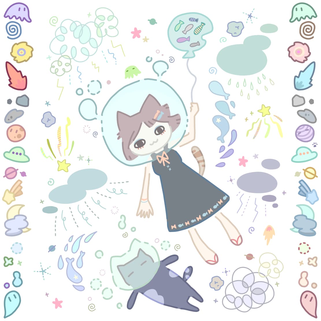ごちゃごちゃしたイラストを描きます まるでパズルのピースみたい。ちょっぴりクセになるイラスト♪ イメージ2