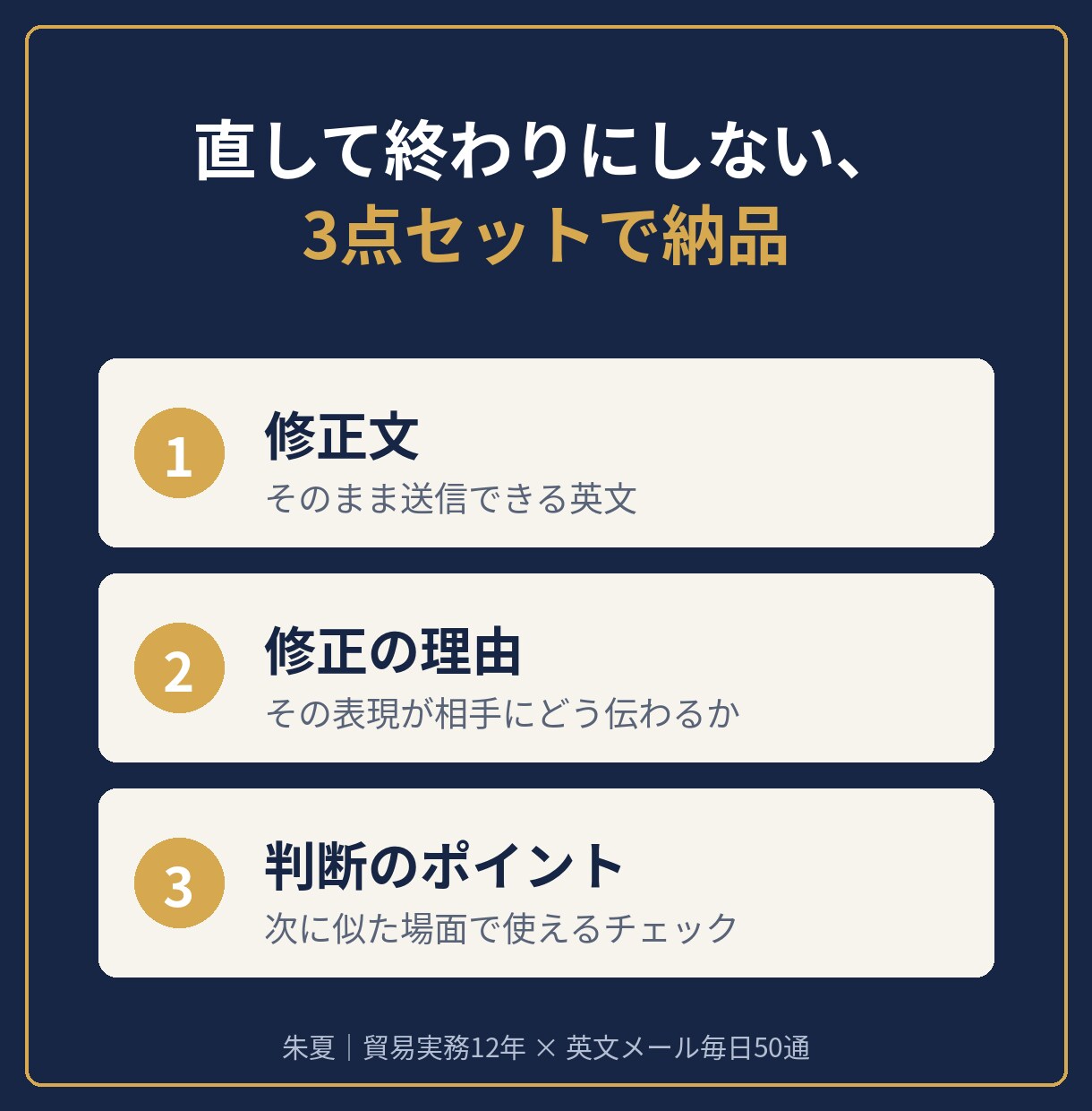 貿易・海外対応の英文メールを添削し解説します 修正した英文に、なぜ直したか？まで解説します イメージ3