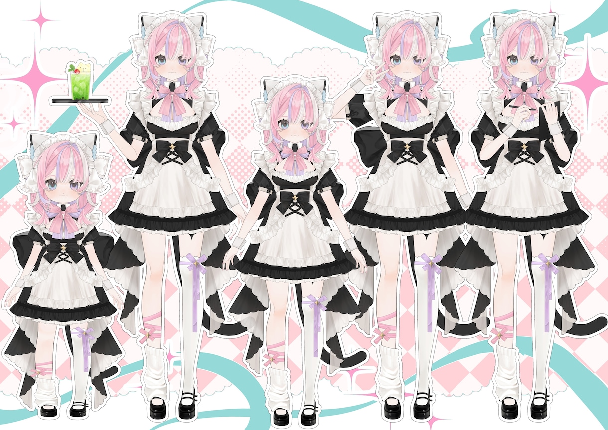 立ち絵＋高可動Live2Dモデリングまで制作します ガチ恋距離、ミニキャラ化、高可動域対応可能です！ イメージ4
