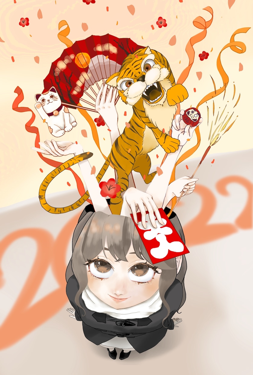年賀状に使用できるイラスト描きます あなたの新年が素敵な年になりますように！イラスト描きます！ イメージ3