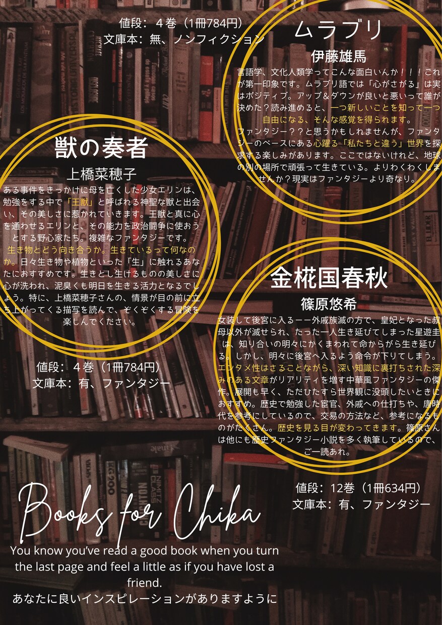 あなたに響く３冊を、アーティストが選びます 高校生アーティストが新しいインスピレーションを届けます イメージ1