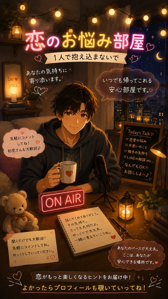 恋の悩みをいろんな視点で考え、道を一緒にさがします 1人で抱えて落ち込み、相談しても論破される経験ありませんか。 イメージ1