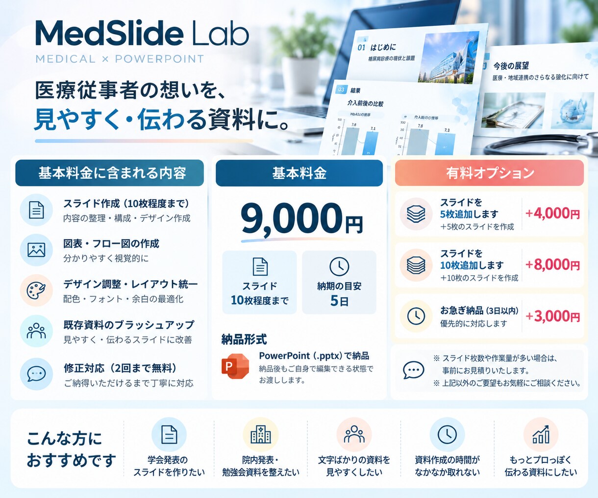 医療系の伝わる資料を作成します 医療従事者目線で見やすく伝わる資料に イメージ4