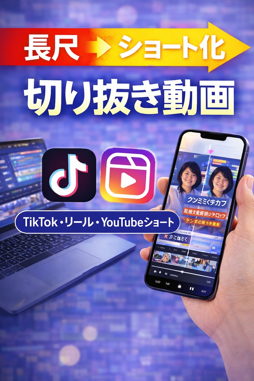 VTuber・YouTube切り抜きショートします 長尺動画を見やすいショート動画に編集します イメージ1