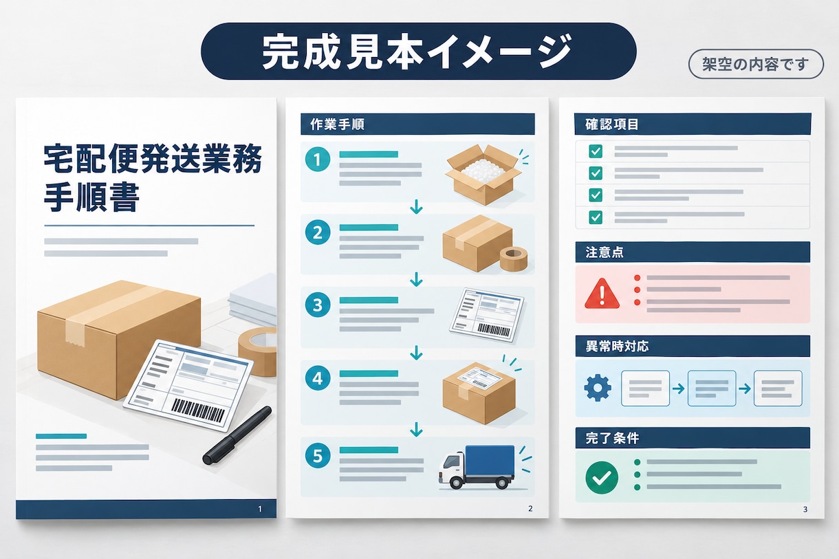 業務・作業手順書を見やすく整理します メモや既存資料を現場で使える手順書にまとめます イメージ3