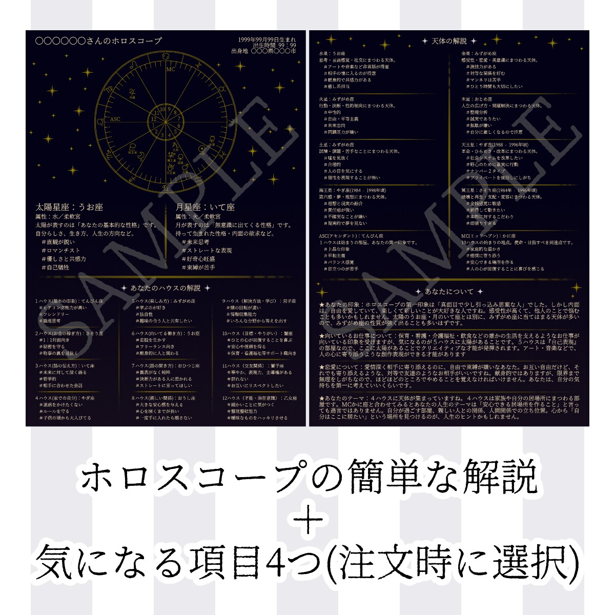 あなたの『説明書』作ります 仕事・恋愛…ホロスコープから作る自分の説明書＜AI不使用＞ イメージ3