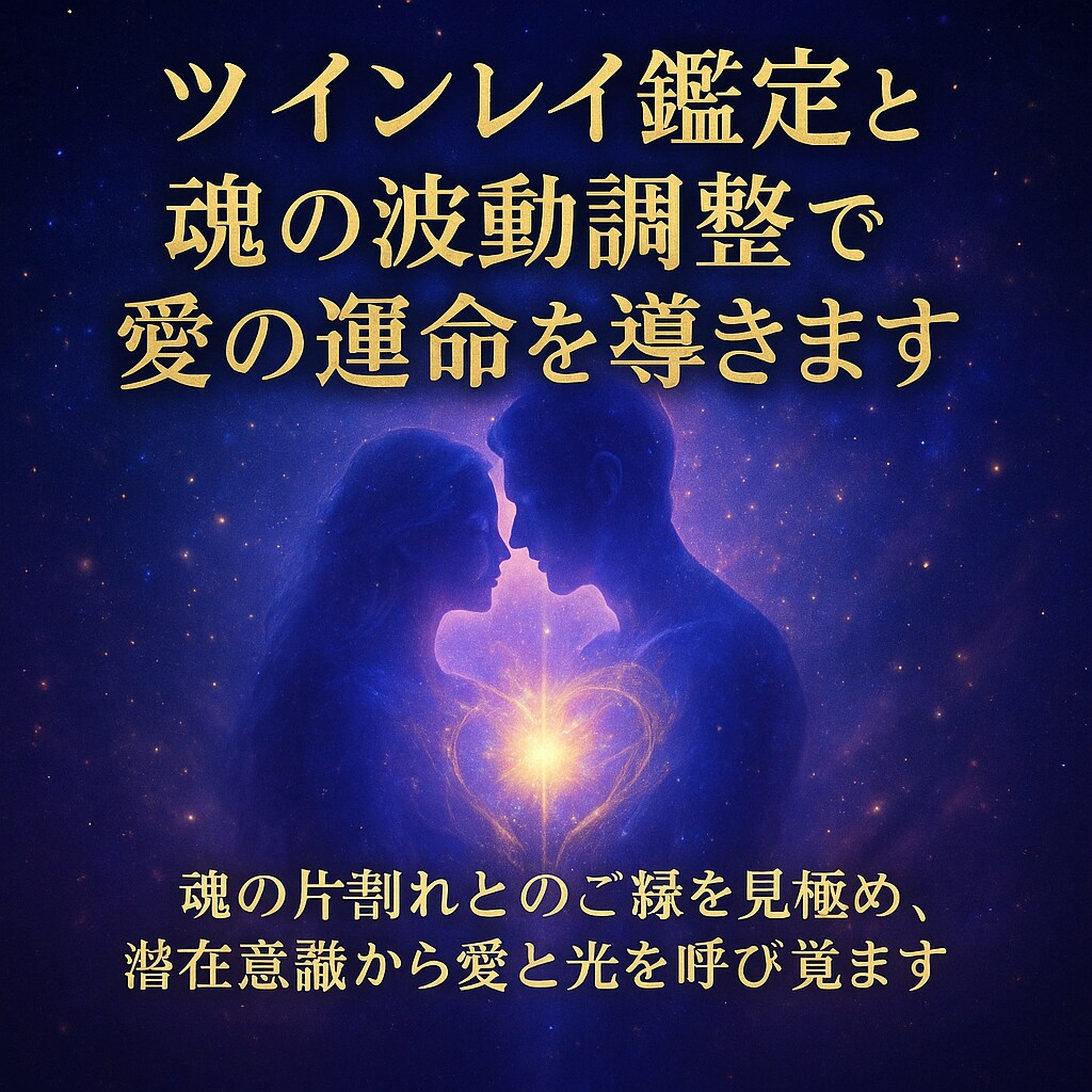ツインレイ鑑定と魂の波動調整で愛の運命を導きます 魂の片割れとのご縁を見極め、潜在意識から愛と光を呼び覚ます イメージ4