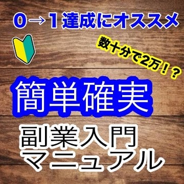 数十分で終わる！副業初心者おすすめアフィリ教えます 簡単作業で着実に稼いで0→1を達成させる副業入門マニュアル イメージ1